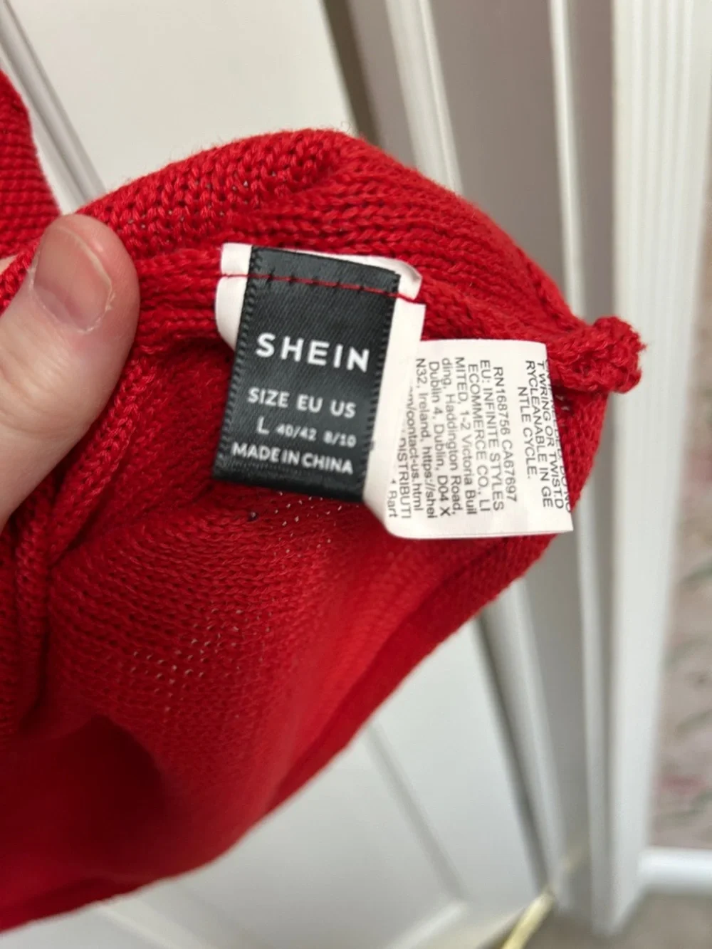 SHEIN Red Knit Cap Sleeve Sweater Top - Picture 4 of 5
